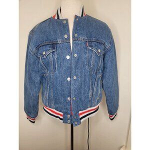 Levis Premium Reversable denim jacket Red Quilted Women M
